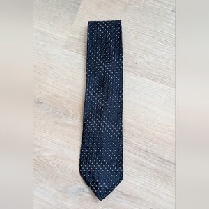 Perry Ellis Navy Blue Polka Dot Silk Necktie | All Silk